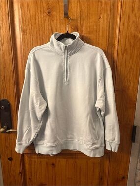 Athleta Women's Light Blue Quarter-Zip Sweatshirt